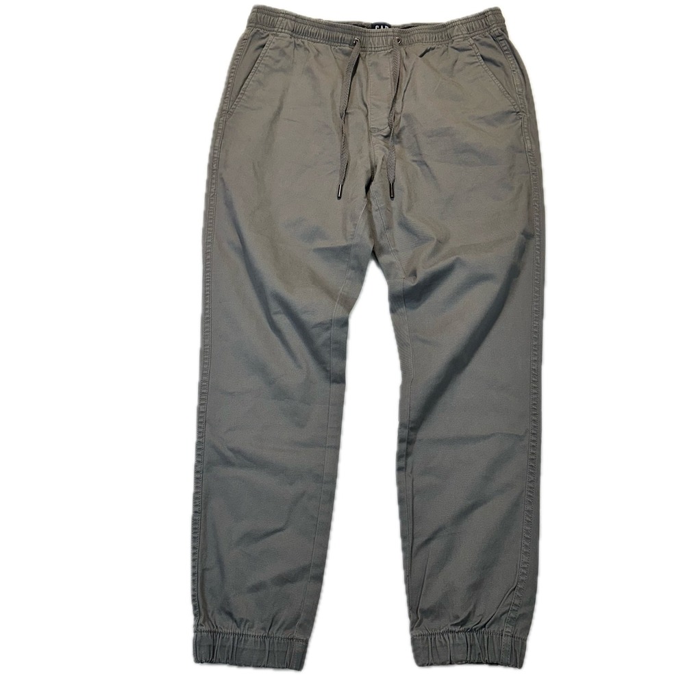 Gap Mens Twill Jogger Pants Smoked Pearl Grey Elastic Waist GP000721 Medium NWT